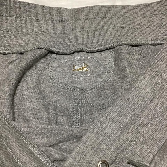 Vintage Central Park Women’s Grey with Teal 2lines CROPPED Cotton Sweatpant - Picture 4 of 4